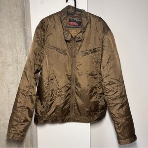 Private Member Earth-tone Brown Nylon Utility Moto Jacket - Men’s Size L